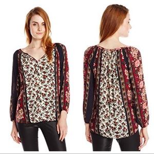 Lucky Brand Floral Scarf Print Top